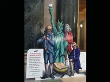 Display by Freedom from Religion Foundation at the Iowa state capitol, 2016